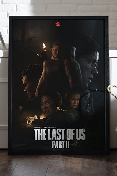 Duvarda The Last of Us Part II crni poster sa drvenim okvirom, dekorativna zi...