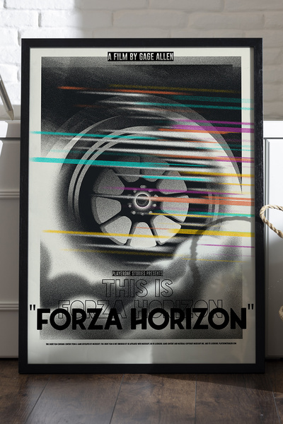 Duvarda Poster Forza Horizon cu ramă din lemn negru, pictură decorativă de pe...