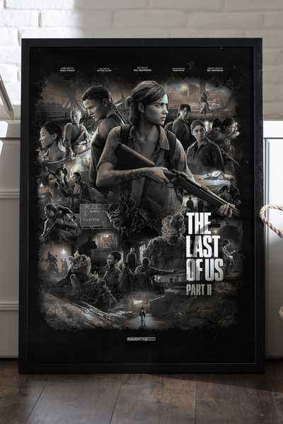 Duvarda The Last of Us Part II Siyah Ahşap Çerçeveli Poster, Dekoratif Oyun D...