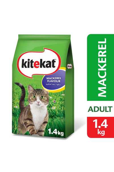 Kitekat طعام جاف للقطط بنكهة الماكريل 1.4 كجم - تغذية كاملة ومتوازنة للقطط ال...