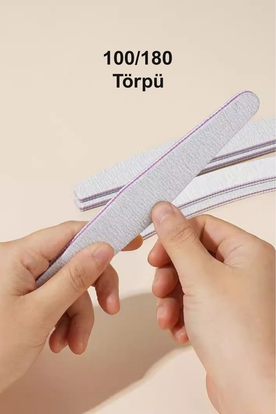 Easy Beauty 100/180 Çift Taraflı Kağıt Törpü Profesyonel Törpü Kalıcı Oje Pro...