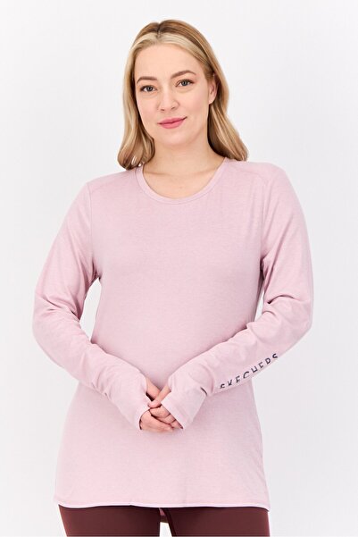 SKECHERS Women Sportswear Fit Long Sleeve Training T-shirt, Light Pink