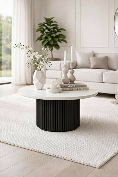 LOVİSSE HOME Polo İskandinav Bohem Modern Orta Sehpa 70 x 70 cm Suntalam