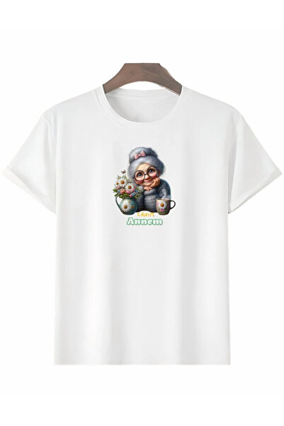 ARONA Mdb Mother's Day Special Design Dear Mom Printed Tshirt White