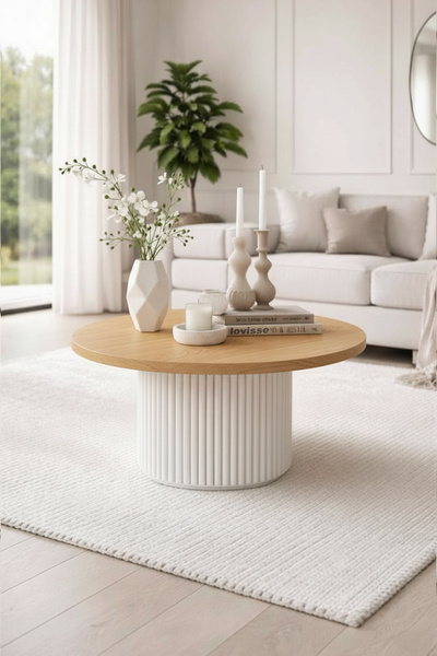 LOVİSSE HOME Polo İskandinav Bohem Modern Orta Sehpa 70 x 70 cm Suntalam