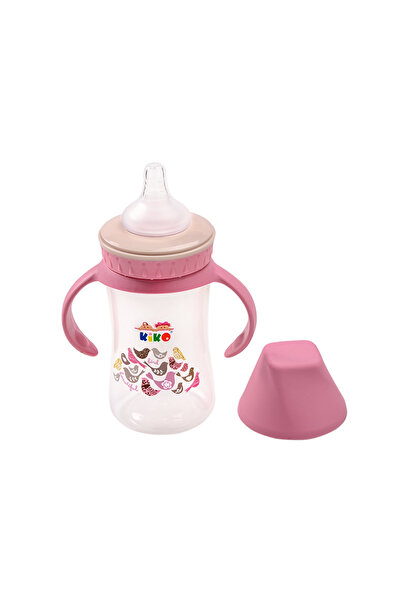 Kiko WIDE NECK FEEDING BOTTLE WITH HANDLE 250ML (6 +)-Pink