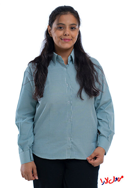 maryool lara Olive green striped school blouse