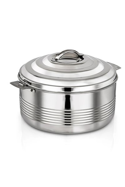 Bisbell Bravo Silver Line 5000ml Stainless Steel Casserole - Insulated Hot Pot to Keep Food Warm,BB1987