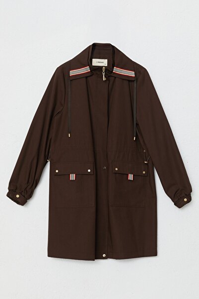 Nihan Büyük Beden Beli Büzgülü Cepli Kap Kahve