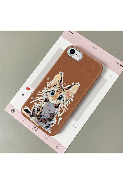 Hontinga iPhone 7/8/Se 2020 2022 Compatible Leather Texture Anti Fall Soft Si...