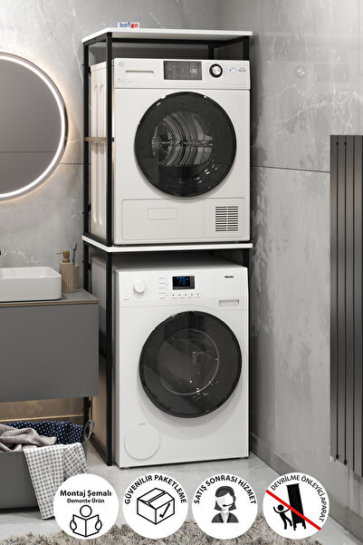 Bofigo Çamaşır Makinesi Dolabı Kurutma Makinesi Dolabı Metal Banyo Dolabı Sed...