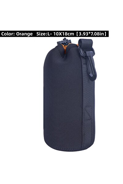 Choice حقيبة عدسة كاميرا B-Orange-L RF11 مقاومة للماء، مزودة برباط ناعم لحماي...