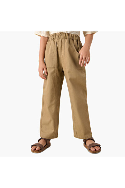 ELIGO بنطال منقوش بأزرار وجيوب