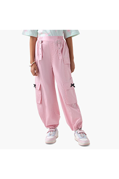 Juniors Solid Pants with Pockets and Semi-Elasticated Waistband