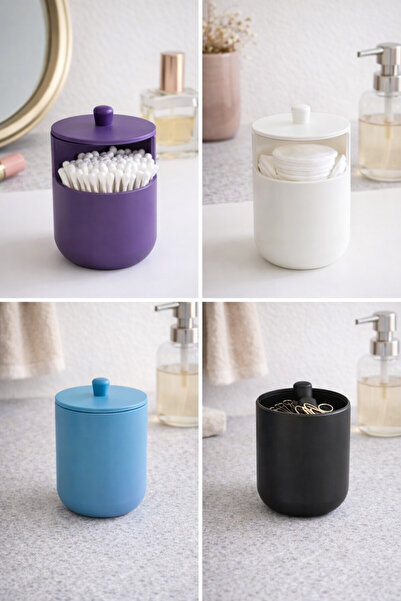 Handmade Kapaklı Pamuk Organizer Kutusu – Kulak Pamuğu & Makyaj Pamuğu Saklam...