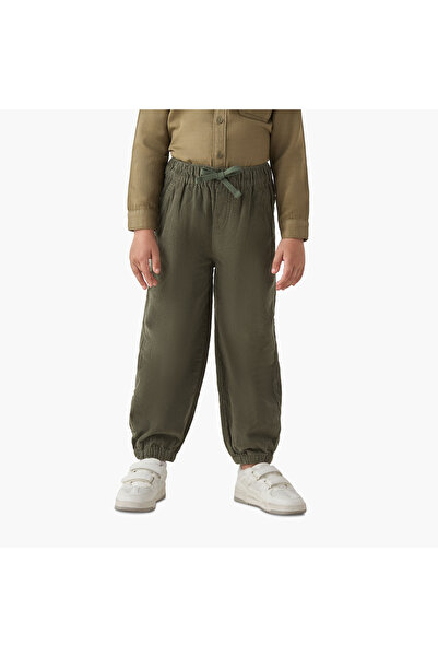 Juniors بنطال رياضي للأولاد بنسيج مخملي - قطن - خصر مطاطي - عادي