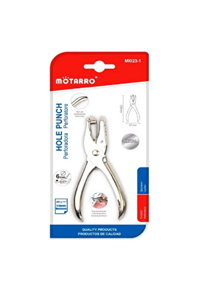 MOTARRO Handheld Paper Punch MI023-1 – 3-Sheet Capacity, 1/4 Inch Hole Diameter for Office Use