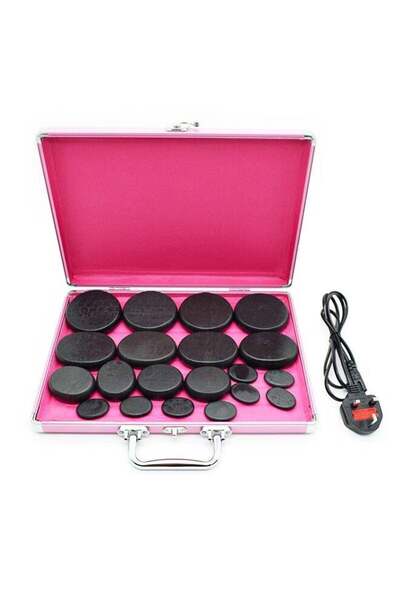 Yailla Portable Hot Stones Massage Warmer Set 20 PCS Temp Control Heated Stones