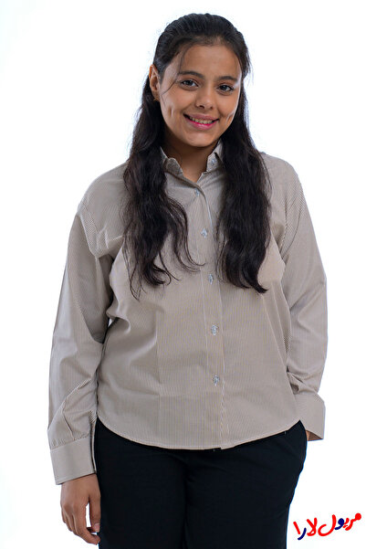 maryool lara Beige striped school blouse