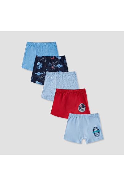 Juniors سراويل داخلية للأولاد بنقشة فضائية - قطن - طقم من 5 قطع