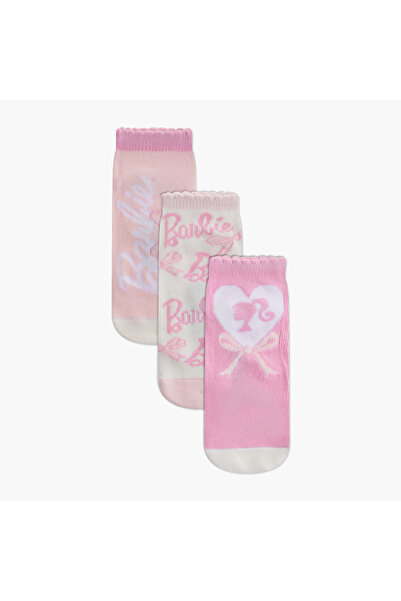 mattel Girls Socks with Barbie Print - Set of 3