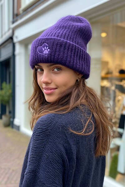 LAGRANZE قبعة شتوية للنساء بشعار بسيط