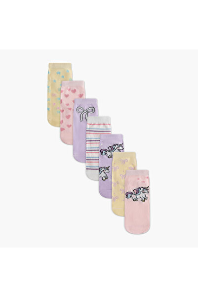 Juniors Printed Ankle Length Socks - Set of 7