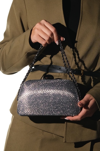 LuviShoes Garcia Platinum Patterned Women's Evening Dress Bag