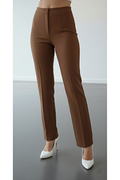 mezozoik Çimalı Ribbed Stitched Palazzo Wide Leg Women's Trousers