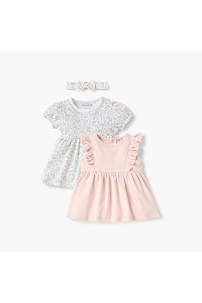 Juniors 3-Piece Assorted Dress and Headband Set
