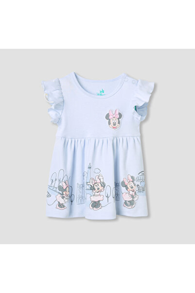 Disney Minnie Mouse Print Cap Sleeves Dress