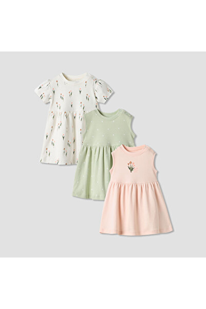 Juniors Printed Sleeveless A-line Dress - Set of 3