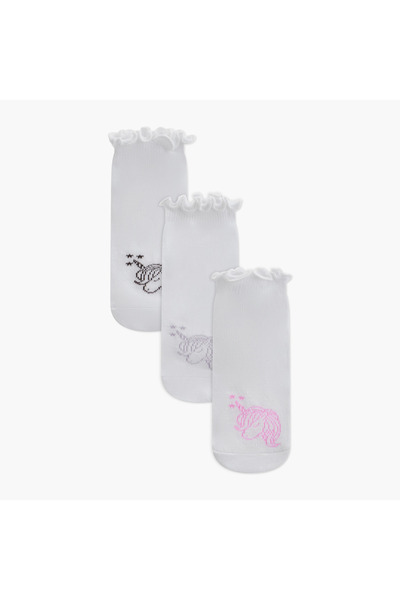 Juniors جوارب بطول الكاحل بطبعة يونيكورن - مجموعة من 3 قطع