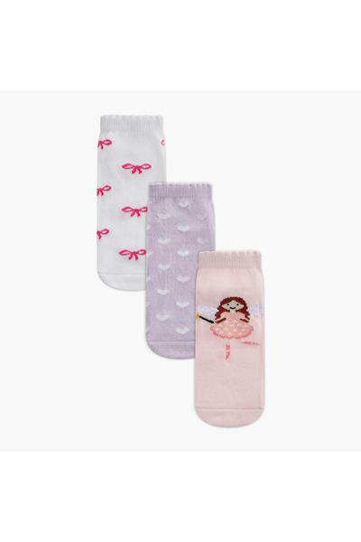 Juniors جوارب مطبوعة بطول الكاحل - طقم من 3 قطع