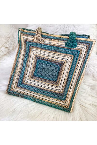 Masal Gurumi حقيبة يد نسائية مربعة الشكل من القماش بسلسلة