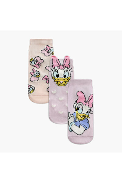 Disney جوارب قصيرة بنقشة ديزي داك - طقم من 3 قطع