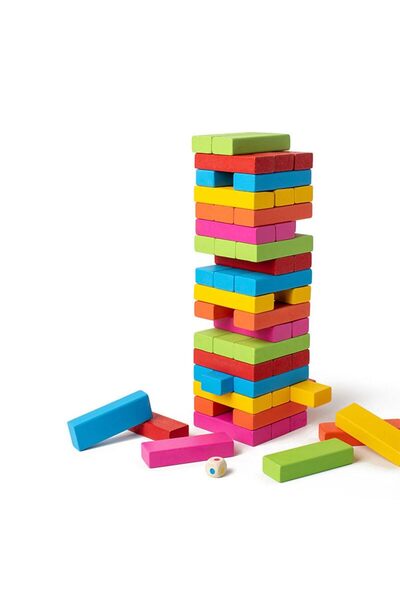 Bukela Wooden Jenga (colorful, 1 box)