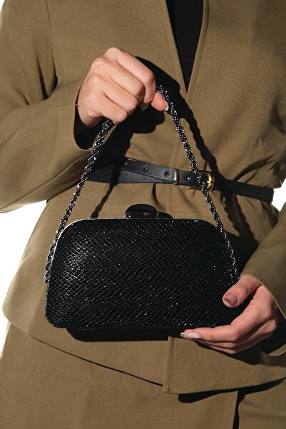 LuviShoes Garcia Black Patterned Women's Evening Dress Bag