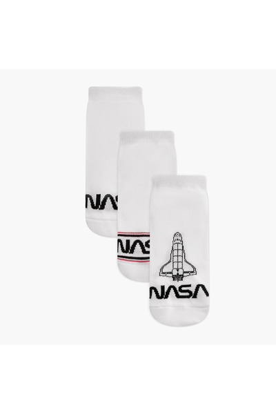 Nasa Printed Ankle Length Socks - Set of 3