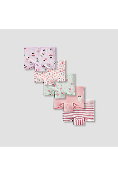 Juniors سراويل داخلية للبنات بتصميم مرح - قطن ناعم - طقم من 5 قطع