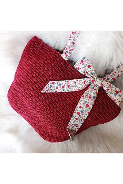 Masal Gurumi Spring Love Bow Detail Hand-Knitted Women's Arm and Shoulder Bag