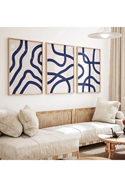 VOBA STORE Voba Modern Frame-Like Mdf Print Painting Set/ Minimal Wall Decor