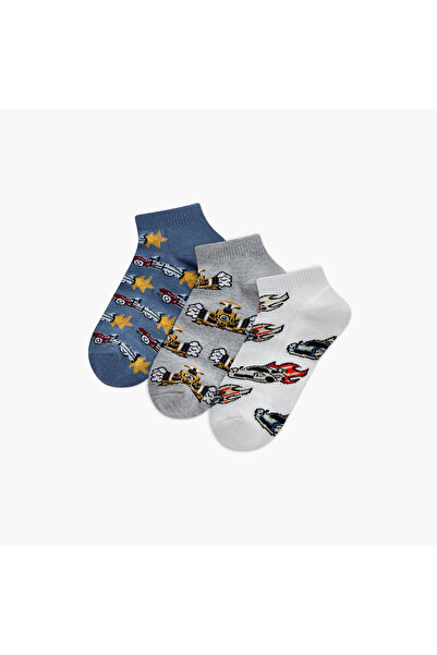 Juniors Printed Ankle Length Socks - Set of 3