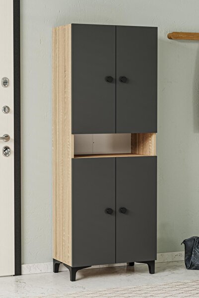 Hofga Jerma Ayakkabılık Antrasit Meşe