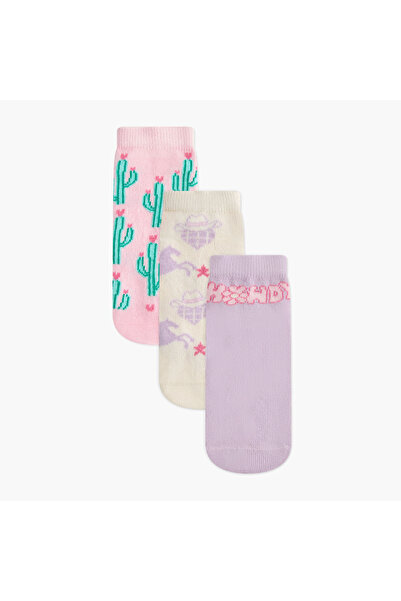 Juniors Printed Ankle Length Socks - Set of 3