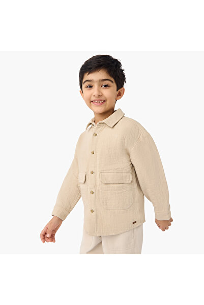 ELIGO Textured Shirt with Long Sleeves