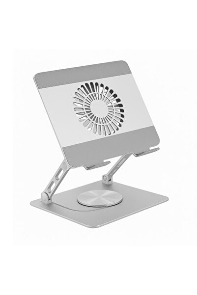 Coverzone حامل تبريد احترافي للكمبيوتر المحمول مزود بمروحة واحدة كبيرة ونظام تبريد صدمي من النوع C 360 °   دوران كيه 8