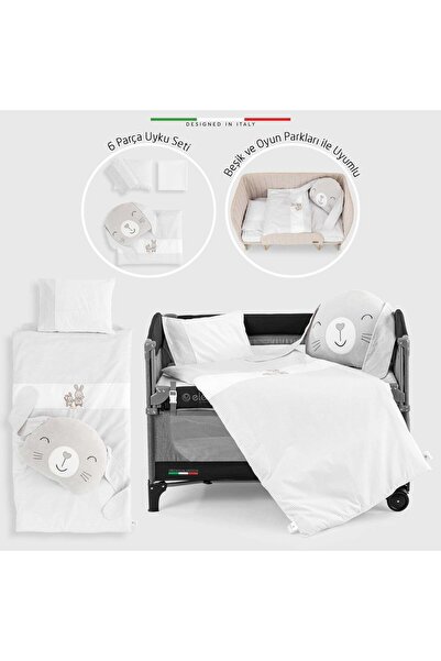 Elele طقم سرير أطفال من إيليلايف رابيت مكون من 6 قطع، لون رمادي