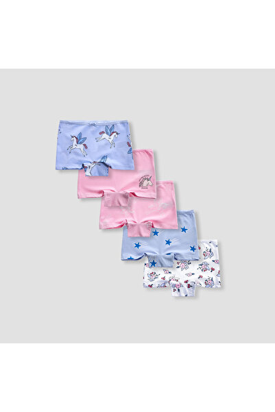 Juniors سراويل داخلية مطبوعة بحزام خصر مطاطي - مجموعة من 5 قطع