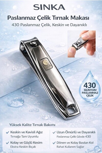 SİNKA Tırnak Makası Paslanmaz İçi Törpülü Metal Tırnak Makası